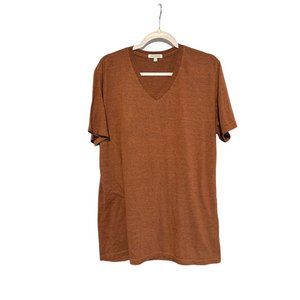 Gustin Orange Short Sleeve Polyester Cotton Rayon T-Shirt Mens Size‎ XL USA